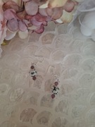 Kolczyki handmade srebro z naturalnych kamieni granat jaspis dalmatyński 