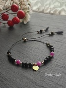 Kamienie naturalne Turmalin kolorowy Sznurek Jedwabny Bransoletka Ochrony 