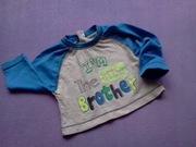 DUNNES bluzka fajny napis młodszy brat 6-9 m-scy