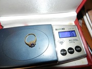 Naturalny tanzanit, pierścionek złoto 14 karat.