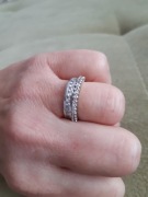 Pierścionek obrączka srebro 925 cyrkonie