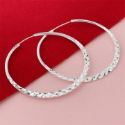 Nowe frezowane kolczyki koła 5 cm srebro 925