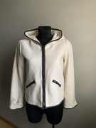 Kremowe wdzianko kurtka z kapturem wełniane wełna cudne hafty S/M 38