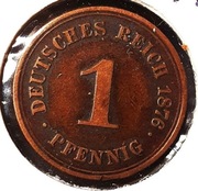 1  Pfennig 1876 A , Niemcy-Cesarstwo