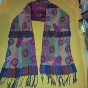 szal szalik chusta kolor tęcza barw 36x80cm z frędzlami