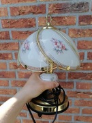 Lampka nocna / biały klosz w kwiaty