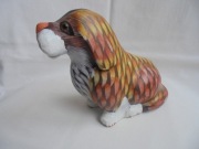 Pies,drewno,ręcznie malowany,XX w.