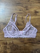 Biustonosz miękki nieusztywniany braletka stanik koronkowy z paskami S 36