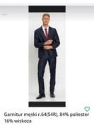 Garnitur męski  + krawat r.64(54R), 84% poliester 16% wiskoza