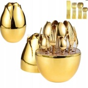 Zestaw sztućców 24 el ROSA BELLA stal nierdzewna włoski design komplet