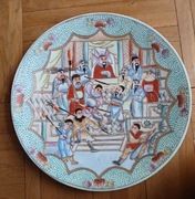 Duzy sr 30cm ręcznie malowany talerz Chiny/Japonia 1 pol XXw. bdb