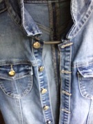 Elegancki kombinezon M  jeansowy złote dodatki 