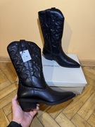 Nowe Kowbojki Even&Odd r. 39 | Czarne Western Boots | Z Metką Zalando