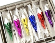 Bombki choinkowe świderki 10 cm zakręcone sople kolorowe szklane retro 