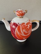 Kultowy imbryk Lomonosov LFZ Czerwona Róża | Porcelana ZSRR | SRR | Vintage