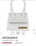 Mini torebka Jacoquemus biała skóra do ręki na ramię model Le Chiquito luks