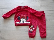 Nowy czerwony welurowy dres dziewczęcy Minnie r 86