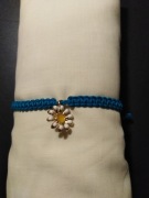 Bransoletka ze sznurka regulowana turkusowa