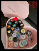 Zestaw lakierów hybrydowych semilac + pyłki + pudełko 