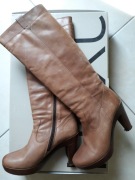 Kozaki Next, skóra, camel rozm. 38