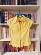 H&M koszula damska żółta letnia bez rękawów taliowana M 38