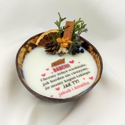 Świeca w kokosie – wyjątkowy prezent dla Babci / Personalizacja