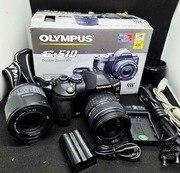 Olympus E-510 2x obiektyw 2x bateria akcesoria STAN BDB