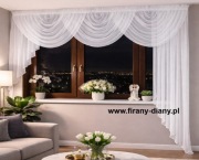 Lambrekin Wody na karnisz 300 - firana na szerokie okna do salonu, szycie