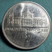 Srebrna moneta RFN Niemcy 5 marek 1971 100 lat rzeszy