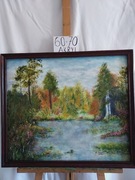 Idylla, technika własna, akryl, 2018r 60/70cm bez ramy