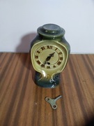 Stary zegar ceramiczny nakręcany kominkowy Retro vintage PRL