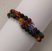 *Dje* Bransoletka - agat kolorowy, stal