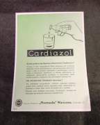Przedwojenna reklama apteka Cardiazol bibuła
