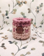 Mini koszyk, kosz ze sznurka HANDMADE - różowy