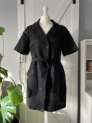 SimplyVera Vera Wang czarny płaszcz 42 XL basic pasek wiosna lato