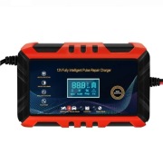 Prostownik 12V 6A z LCD Ładowarka do Samochodu i Motocykla - Czerwony