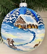 Bombka szklana choinkowa pejzaż 12 cm 