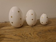 Zestaw 3 ceramiczne jajka jaja jajo ozdoba na wielkanoc