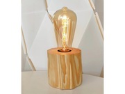 Rustykalna lampka nocna ze starej, ponad 100-letniej belki, rękodzieło