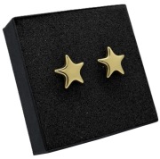 Kolczyki Złote Gwiazdy Dmuchane 2cm Stal Chirurgiczna