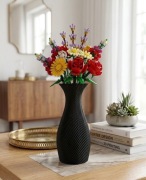 Renata Czarny wazon do kwiatów suszonych, z klocków - Prezent Dzień Matki