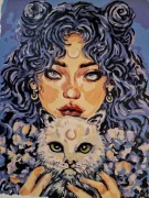 Obraz akrylowy ręcznie malowany Luna 40x50 cm