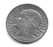 10 Zł Głowa kobiety  z 1932 r. Bez z.  GŁ.10. B. ŁADNA