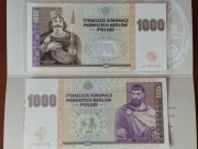6x Banknot tysiąclecie koronacji Chrobrego i Mieszka II seria G UNC 3 kpl