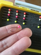 Główki jigowe microjig fluo 24szt 0.5g  okoń pstrąg jaź kleń białoryb