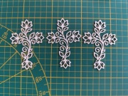 Krzyż ażurowy  zestaw 3 szt. tekturka kartka okolicznościowa 