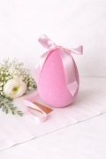 Jajo różowe 16 cm Wielkanoc flokowane
