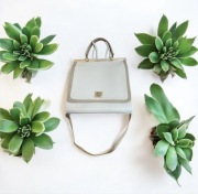 Włoska Torebka damska torba wegańska skóra nowa elegancka beżowa kremowa