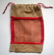 Woreczek worek jutowy z siateczką na prezent 