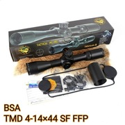 NOWA Luneta Celownicza BSA TMD 4-14x44 ffp (krzyż w pierwszym planie)
